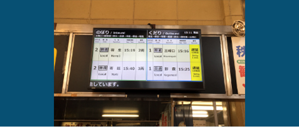 旅客案内情報サイネージ イメージ