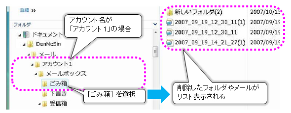 アカウント名が「アカウント1」の場合の例 アカウント名が「アカウント1」の場合の例