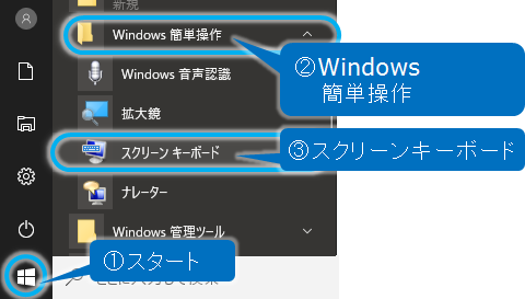 Windowsのスタートメニュー画像